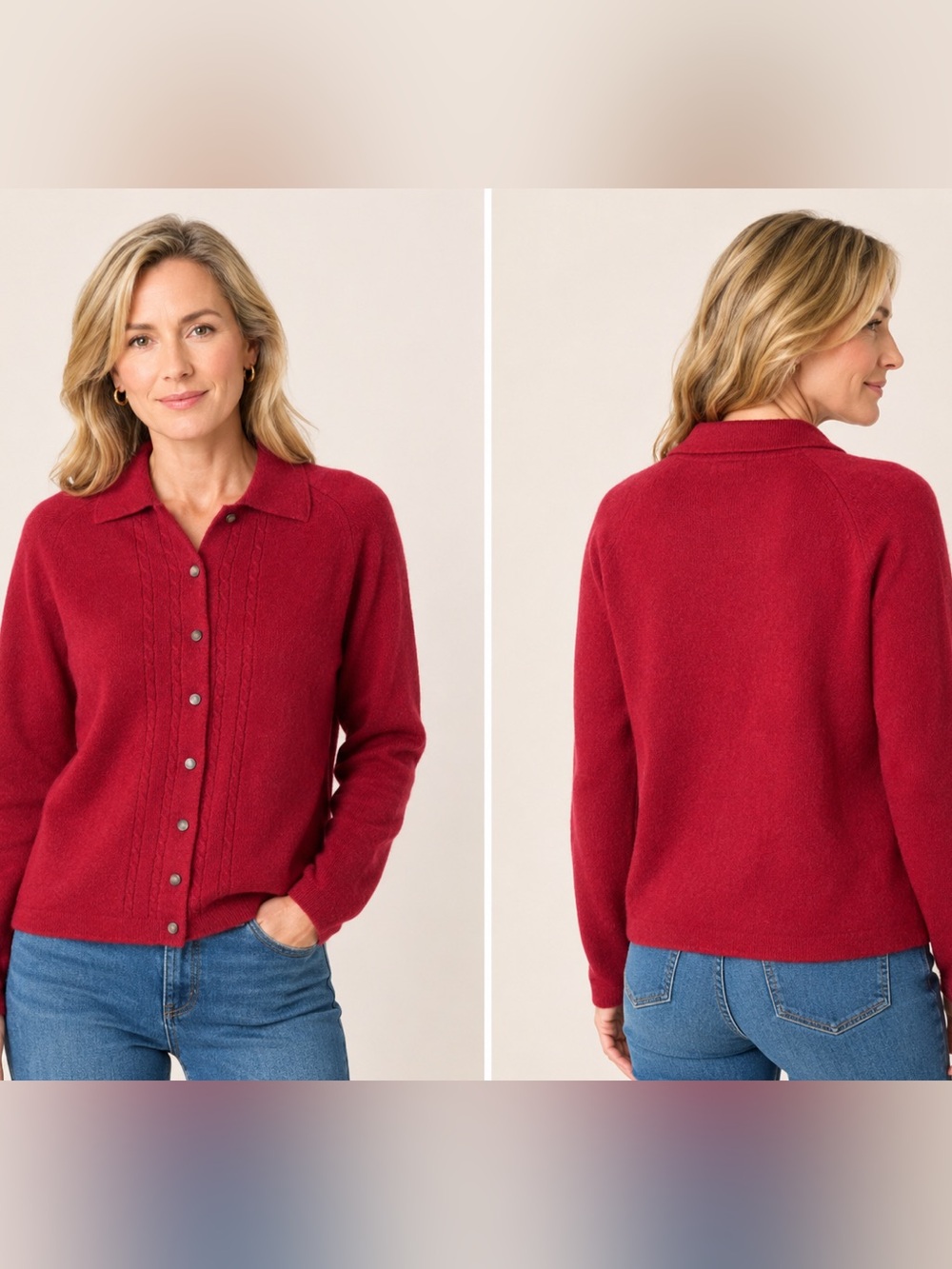 St Michael Vintage Lambswool Cardigan size 14 UE US 10